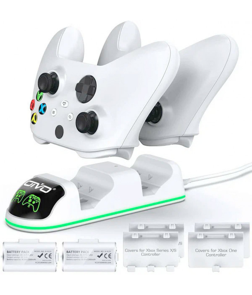 Зарядная станция для 2-x геймпадов + 2 аккумулятора 1300mAh OIVO (IV-X131) (Xbox One/Series X/S)