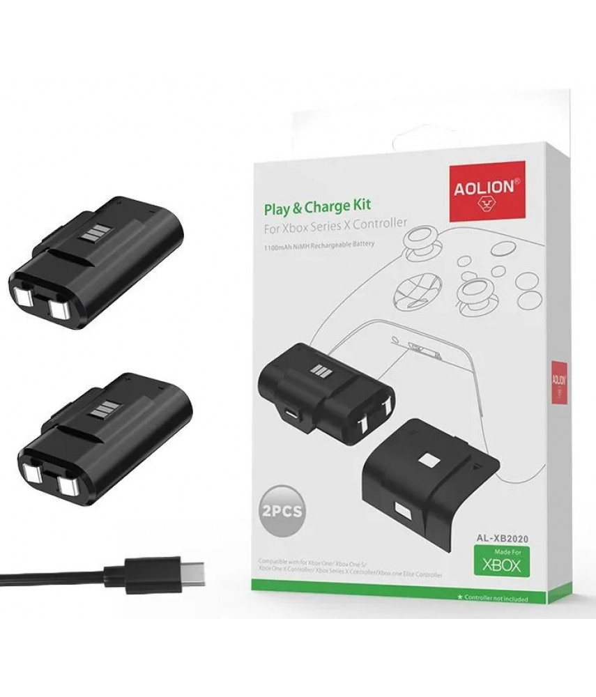 Набор 2 аккумулятора 1100mAh + кабель зарядки для Xbox Series X|S (Aolion AL-XB2020)